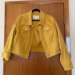 Anthropologie Pilcro Mustard Yellow Denim Jean Jacket Sz L